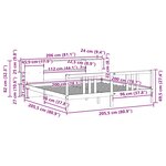 vidaXL Lit bibliothèque sans matelas 200x200 cm bois massif de pin
