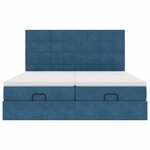 VidaXL Cadre de lit ottoman avec matelas bleu foncé 180x200 cm velours