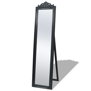 vidaXL Miroir sur pied Style baroque 160x40 cm Noir