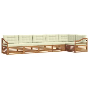 vidaXL Ensemble de canapés d'extérieur 6 pc Naturel et Crème