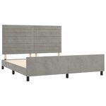 vidaXL Cadre de lit avec tête de lit Gris clair 160x200 cm Velours