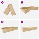 vidaXL Boîte de rangement 24 Pièces Crème 90 x 48 x 15 cm Tissu intissé