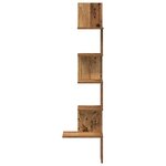 vidaXL Étagère d'angle murale vieux bois 32x32x127 5cm bois ingénierie