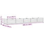 vidaXL Jardinière Gris clair 195 x 100 x 45 cm Acier galvanisé