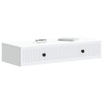 vidaXL Table d'appoint murale Blanc 87 5 x 34 5 x 17 cm