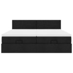 VidaXL Cadre de lit ottoman avec matelas noir 180x200cm tissu