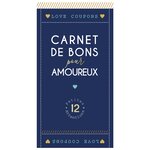 Carnet de bons pour les amoureux - 12 chèques - Bleu marine - Draeger