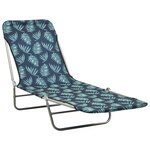 vidaXL Chaises longues pliables 2 Pièces Acier et tissu Motif de feuilles