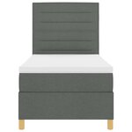 vidaXL Lit à ressorts avec matelas Gris foncé 100 x 200 cm tissu