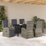 vidaXL Ensemble de salle à manger pour jardin 7 Pièces Gris polyrotin