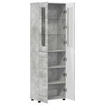 vidaXL Haut Armoire avec étagère FLORIN Gris béton 60 x 35 x 182 cm