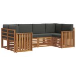 vidaXL Ensemble de canapé d'angle 6 Pièces Naturel et Anthracite
