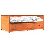 vidaXL Lit de jour cire marron 100x200 cm bois de pin massif