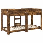 vidaXL Lit Superposé pour Enfants Chêne fumé 100 x 200 cm