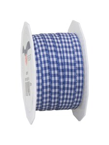 Ruban textile carreau de vichy 20-m-rouleau 10 mm bleu roi/blanc