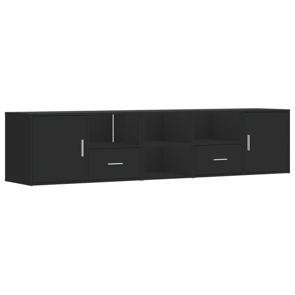 vidaXL Armoire d'angle noir 200x40x45 cm bois d’ingénierie