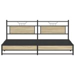 vidaXL Cadre de lit en métal sans matelas chêne sonoma 193x203 cm