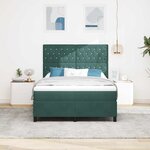 vidaXL Lit à ressort LED avec matelas Vert foncé 140 x 200 cm Velours