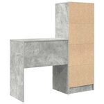 vidaXL Bureau avec tiroir avec étagère avec stockage 2 Pièces Gris béton