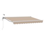 vidaXL Auvent rétractable électrique Beige et blanc 3 5 x 2 m