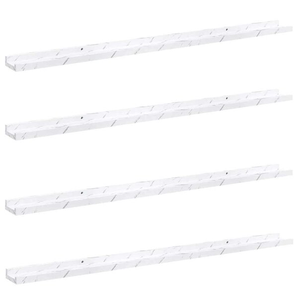 vidaXL Étagère Murale 4 pc Marbre blanc 115 x 9 x 3 cm