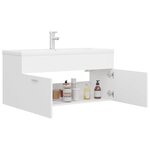 vidaXL Armoire d'évier avec lavabo intégré Blanc Aggloméré