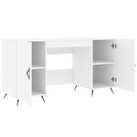 Bureau table poste de travail meuble d'ordinateur informatique étude 140 x 50 x 75 cm bois d'ingénierie blanc 02_0023519