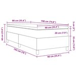 vidaXL Lit à ressorts gris foncé avec matelas  taille simple