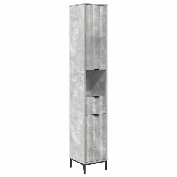 vidaXL Cabinet de salle de bain Gris béton 31 5 x 33 x 190 cm