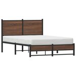 vidaXL Cadre de lit en métal avec tête de lit chêne marron 120x190 cm