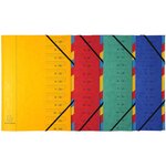 Trieur agrafé avec élastiques 12 compartiments - Couleurs Aléatoires x 8 EXACOMPTA