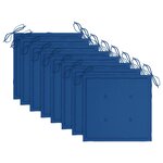 vidaXL Chaises de jardin avec coussins bleu royal 8 Pièces Teck massif