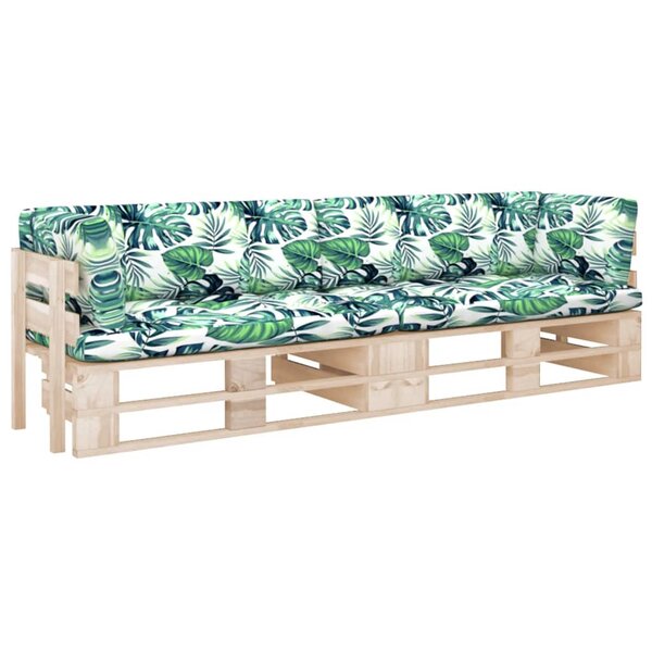 vidaXL Canapé palette 2 places avec coussins Bois de pin imprégné