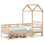 vidaXL Lit de jour avec toit sans matelas 90x190 cm bois massif