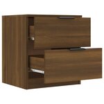 vidaXL Tables de chevet 2 Pièces Chêne marron Bois d'ingénierie