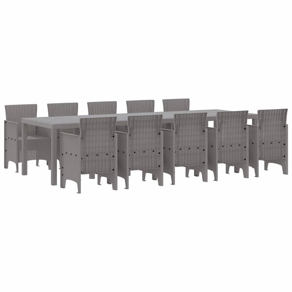 vidaXL Ensemble de salle à manger pour jardin 11 Pièces Gris clair