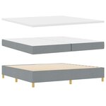 vidaXL Lit à ressort LED avec matelas Gris clair 200 x 200 cm tissu
