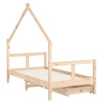 vidaXL Cadre de lit pour enfant et tiroirs 80x160cm bois de pin massif