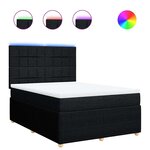 vidaXL Sommier à lattes de lit avec matelas Noir 140x200 cm Tissu