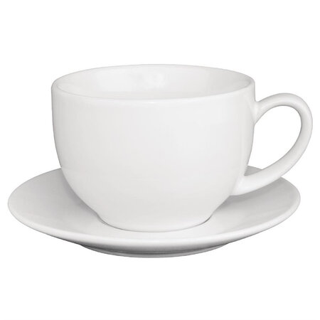 Tasse cappuccino blanche 340ml - lot de 12 - olympia -  - grès x60mm