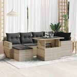 vidaXL Salon de jardin avec coussins 7 Pièces gris clair résine tressée