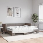 vidaXL Lit de jour avec lit gigogne taupe 80x200 cm tissu