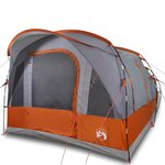 vidaXL Tente de camping tunnel 3 personnes gris et orange imperméable