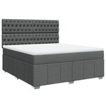 vidaXL Sommier à lattes de lit avec matelas Gris foncé 180x200cm Tissu