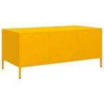 vidaXL Table basse jaune moutarde 101 5x50x43 5cm acier laminé à froid