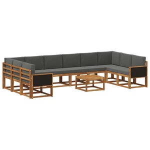 vidaXL Ensemble de canapés d'extérieur 11 Pièces Naturel et Anthracite