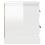 vidaXL Table de chevet blanc brillant 60x39x45 cm