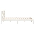vidaXL Cadre de lit sans matelas blanc bois massif