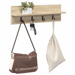 vidaXL Porte-manteau mural avec étagère Chêne sonoma 60 x 10.5 x 18 cm