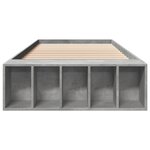vidaXL Cadre de lit gris béton 90x190 cm bois d'ingénierie